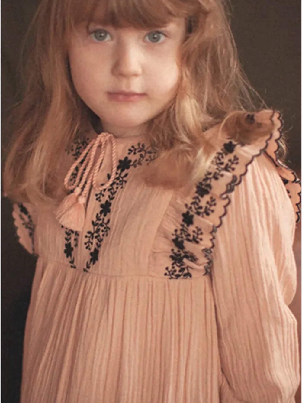Anne Lise Organic Cotton Gauze Dress | Pale Pink